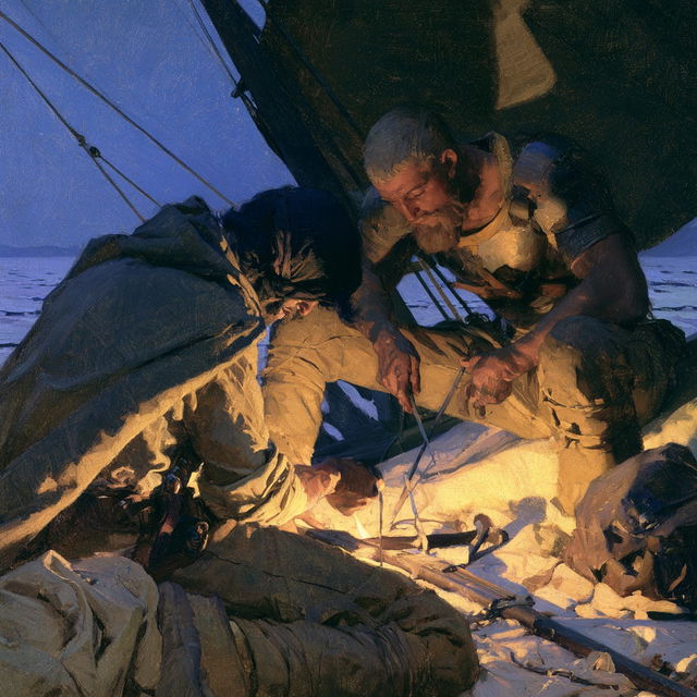 N. C. Wyeth style, Midjourney V8.2, render 1 of 4