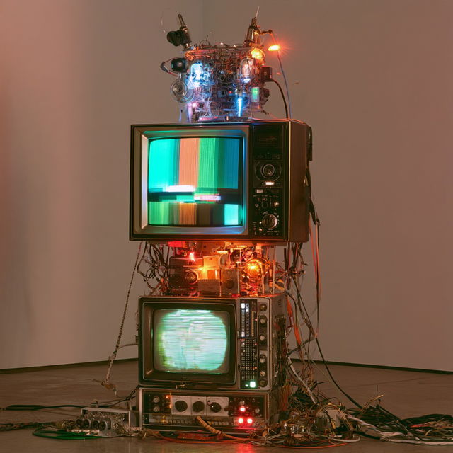 Nam June Paik style, Midjourney V8.2, render 4 of 4