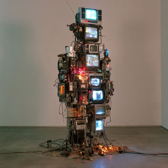 Nam June Paik style, Midjourney V8.2, render 3 of 4