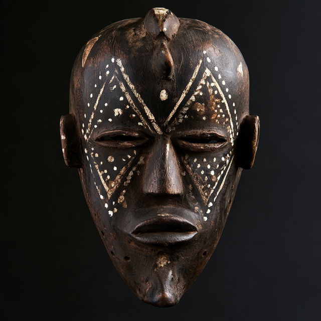 Namibian Ovambo mask style, Midjourney V8.2, render 2 of 4