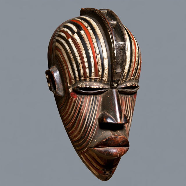 Namibian Ovambo mask style, Midjourney V8.2, render 1 of 4