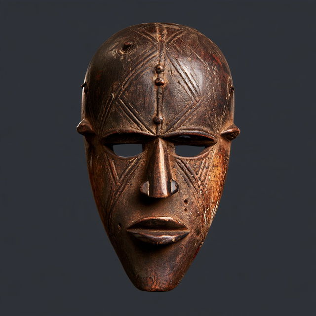 Namibian Ovambo mask style, Midjourney V8.2, render 4 of 4