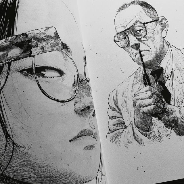 Naoki Urasawa style, Midjourney V8.2, render 2 of 4