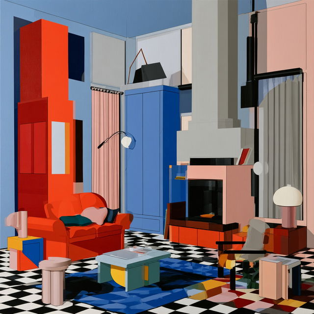 Nathalie Du Pasquier style, Midjourney V8.2, render 3 of 4