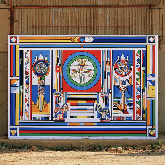 Ndebele art style, Midjourney V8.2, render 2 of 4