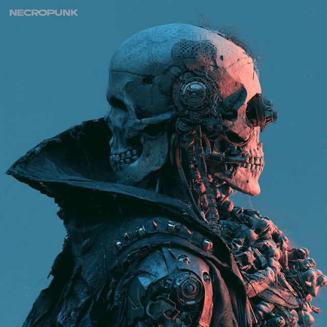 Necropunk style, Midjourney V8.2, render 1 of 4