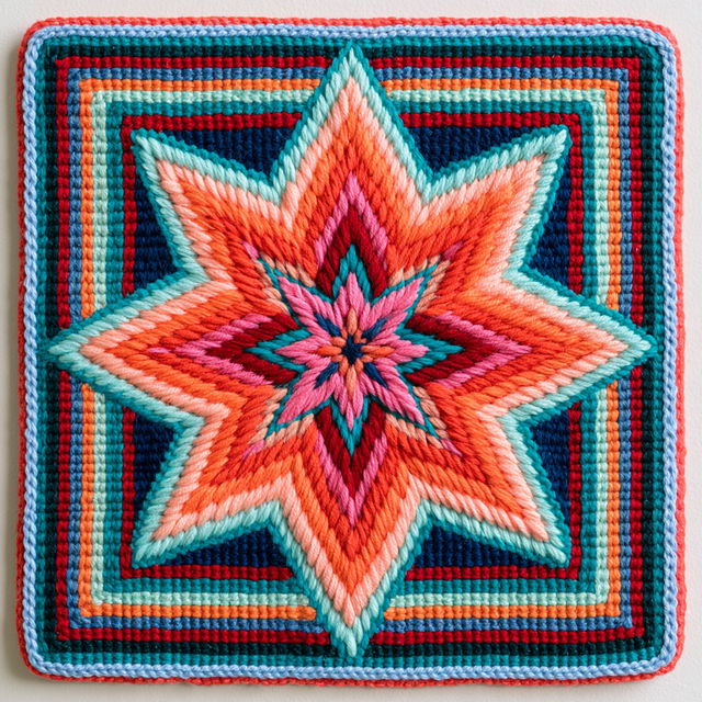 Needlepoint style, Midjourney V8.2, render 2 of 4
