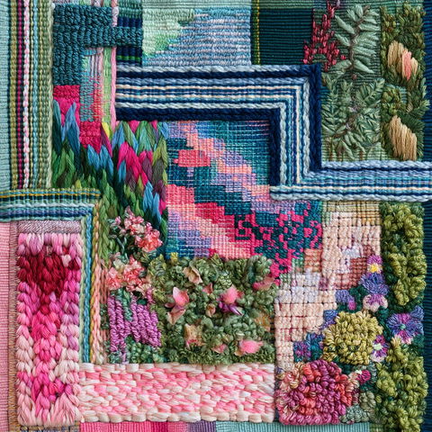 Needlepoint style (Techniques), Midjourney V8.2