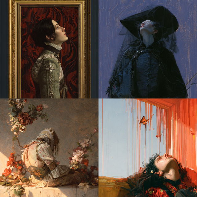 Neo-romanticism style, Midjourney V8.2, render 2 of 4