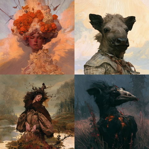 Neo-romanticism style (Genres), Midjourney V8.2