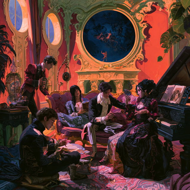 Neo-romanticism style, Midjourney V8.2, render 3 of 4