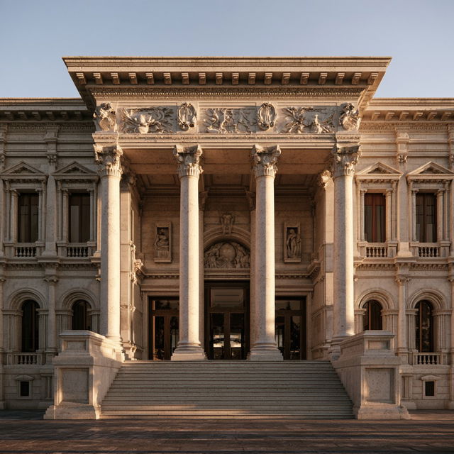 Neoclassical architecture style, Midjourney V8.2, render 2 of 4