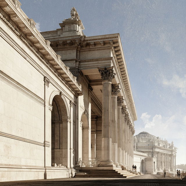 Neoclassical architecture style, Midjourney V8.2, render 4 of 4