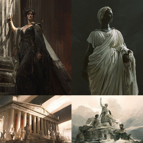 Neoclassicism style (Genres), Midjourney V8.2