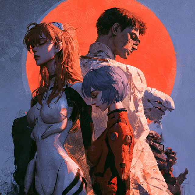 Neon Genesis Evangelion style, Midjourney V8.2, render 1 of 4