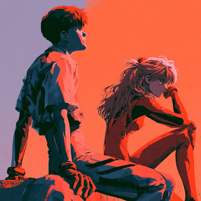 Neon Genesis Evangelion style, Midjourney V8.2, render 4 of 4