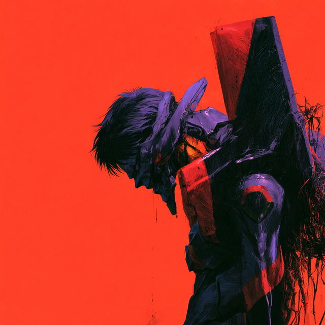 Neon Genesis Evangelion style, Midjourney V8.2, render 3 of 4