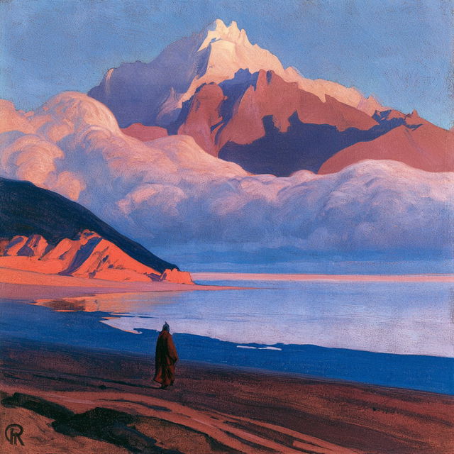 Nicholas Roerich style, Midjourney V8.2, render 2 of 4
