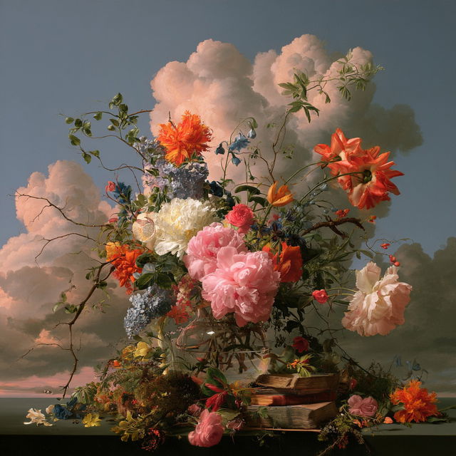 Nicolaes van Verendael style, Midjourney V8.2, render 2 of 4