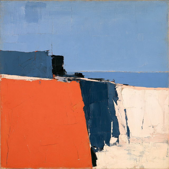 Nicolas de Stael style, Midjourney V8.2, render 4 of 4