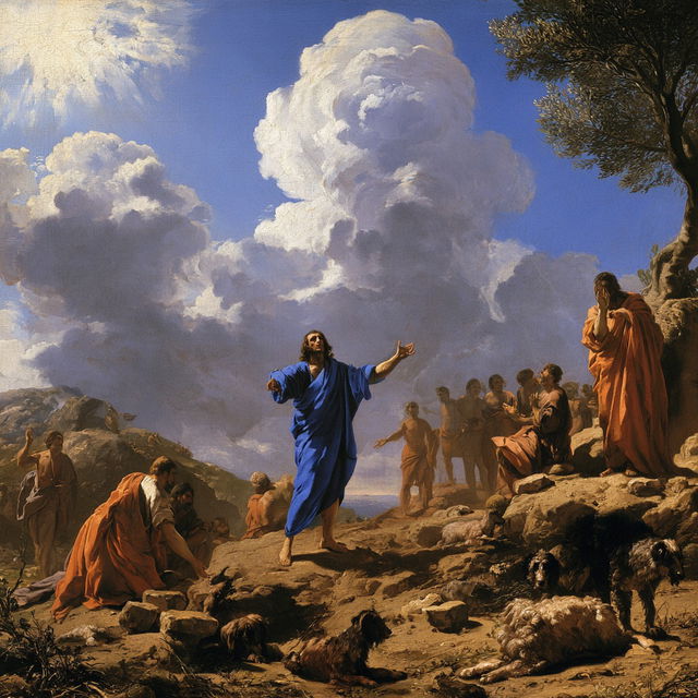 Nicolas Poussin style, Midjourney V8.2, render 4 of 4