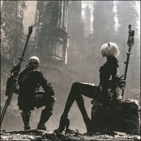 Nier Automata style (Titles), Midjourney V8.2