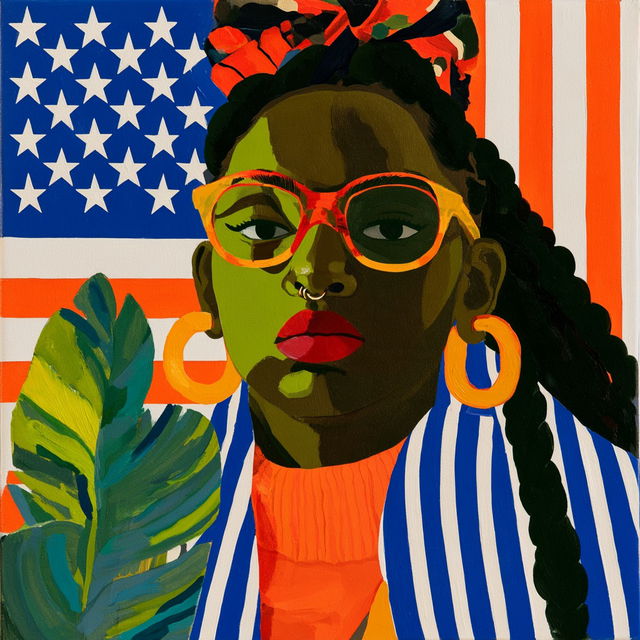 Nina Chanel Abney style, Midjourney V8.2, render 3 of 4