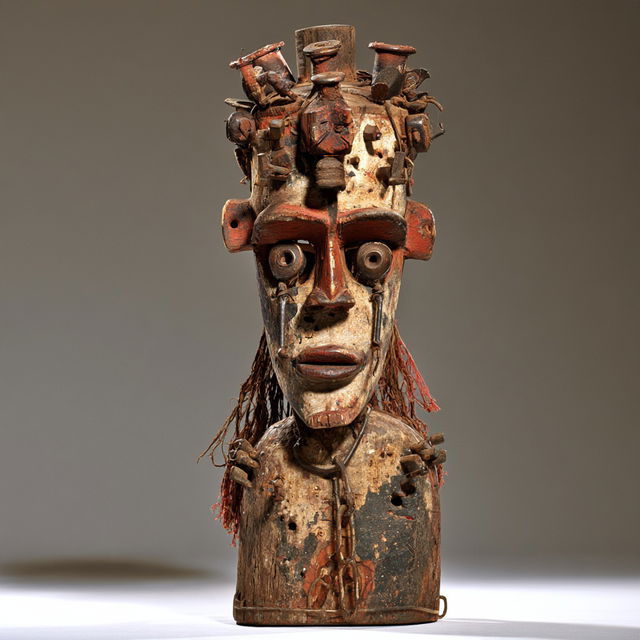 Nkisi figure style, Midjourney V8.2, render 2 of 4