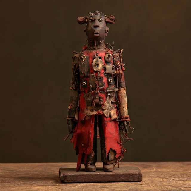 Nkisi figure style, Midjourney V8.2, render 4 of 4