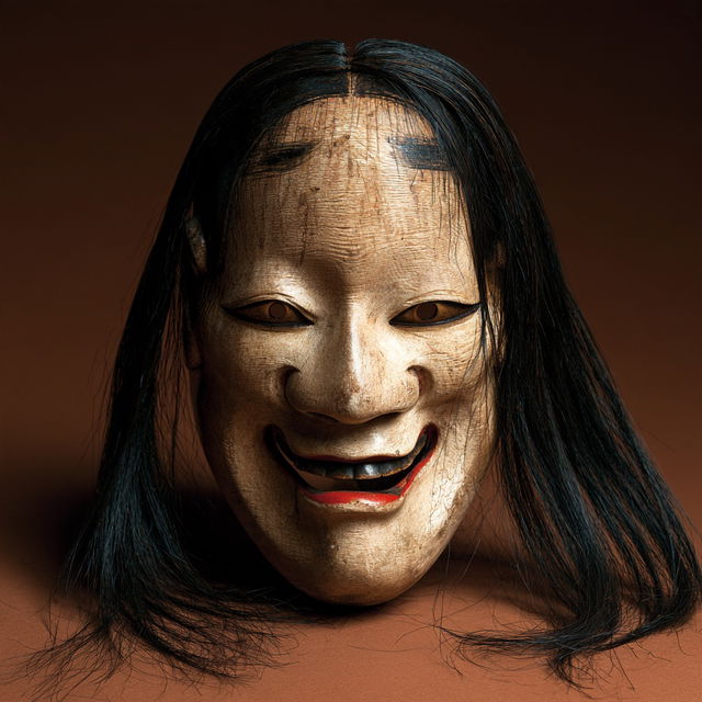 Noh Theater mask style, Midjourney V8.2, render 2 of 4