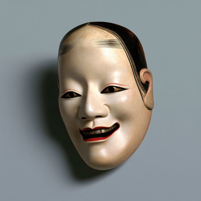 Noh Theater mask style, Midjourney V8.2, render 1 of 4