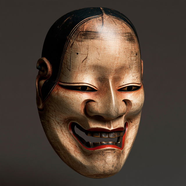 Noh Theater mask style, Midjourney V8.2, render 4 of 4
