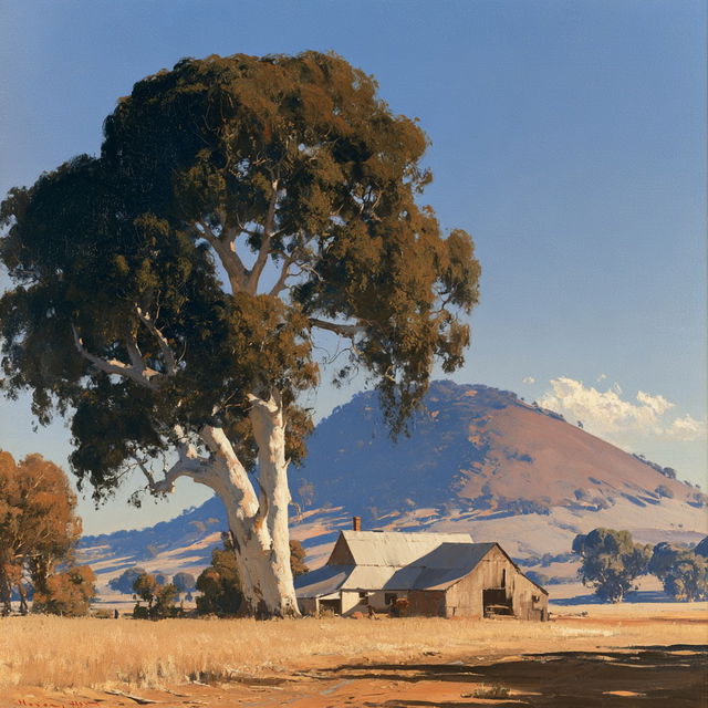 Nora Heysen style, Midjourney V8.2, render 2 of 4