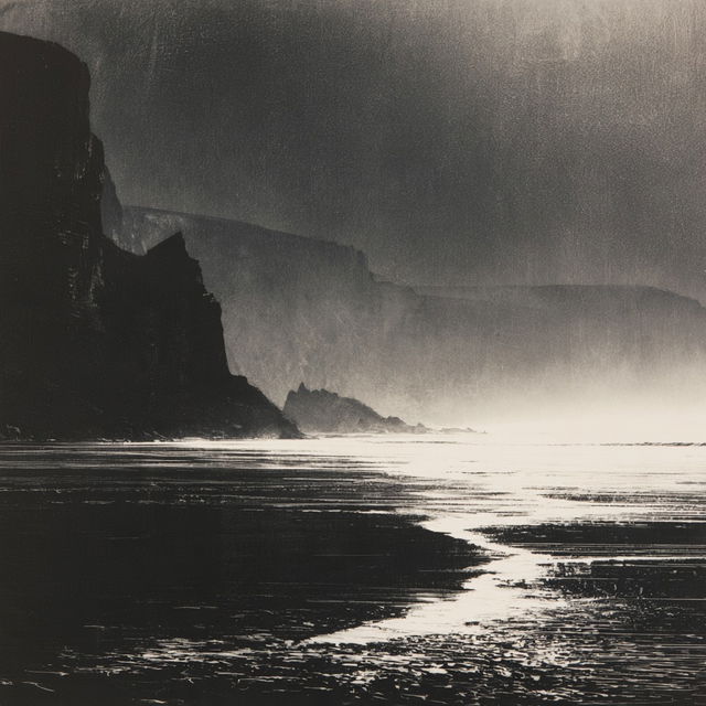 Norman Ackroyd style, Midjourney V8.2, render 2 of 4