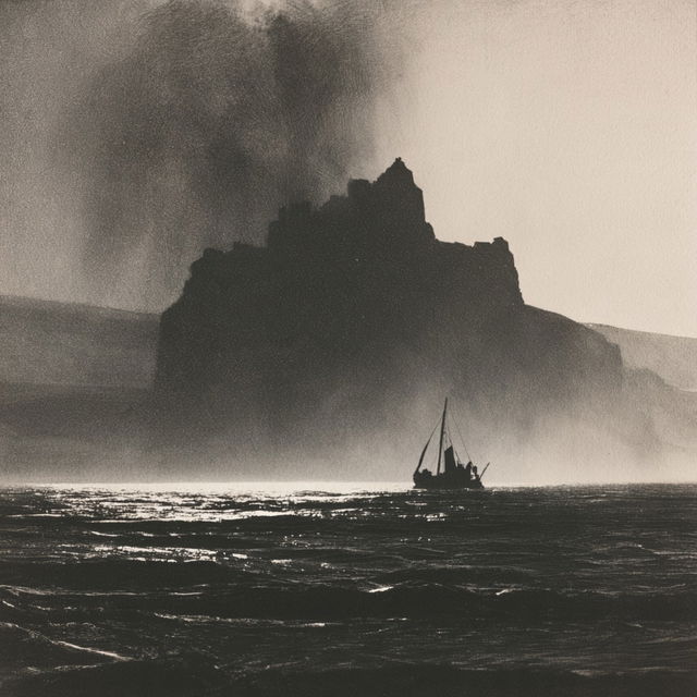 Norman Ackroyd style, Midjourney V8.2, render 4 of 4