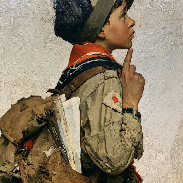 Norman Rockwell style, Midjourney V8.2, render 2 of 4