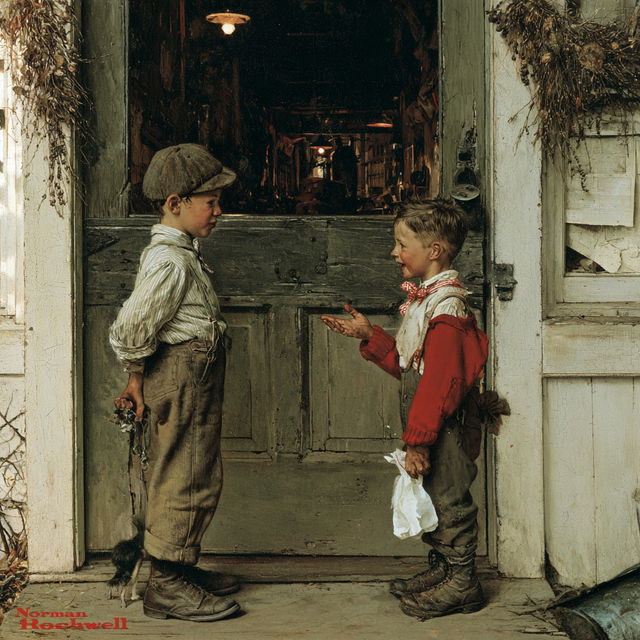 Norman Rockwell style, Midjourney V8.2, render 3 of 4