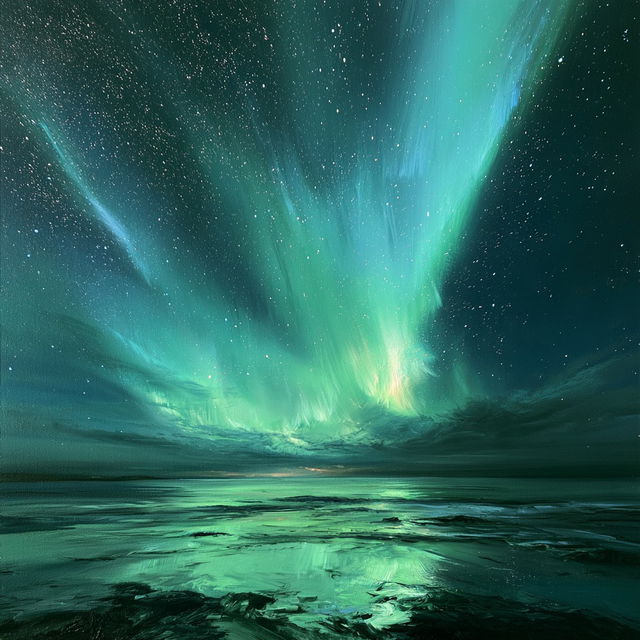 Northern lights style, Midjourney V8.2, render 4 of 4