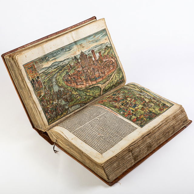 Nuremberg Chronicle style, Midjourney V8.2, render 1 of 4