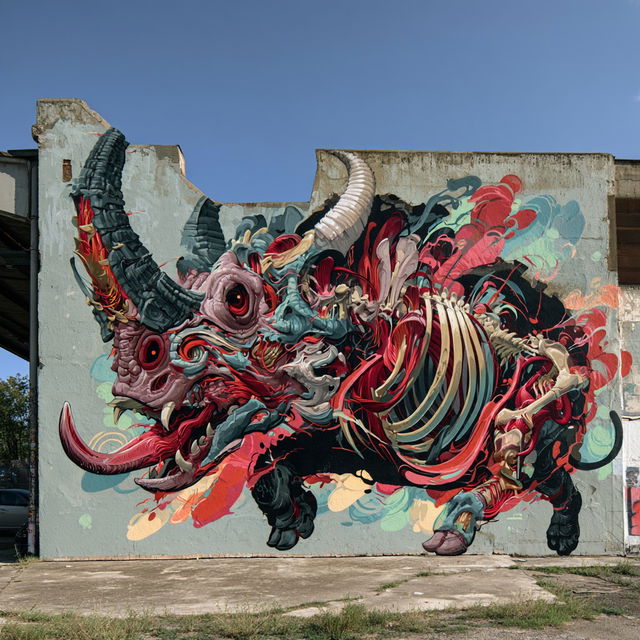 Nychos style, Midjourney V8.2, render 2 of 4
