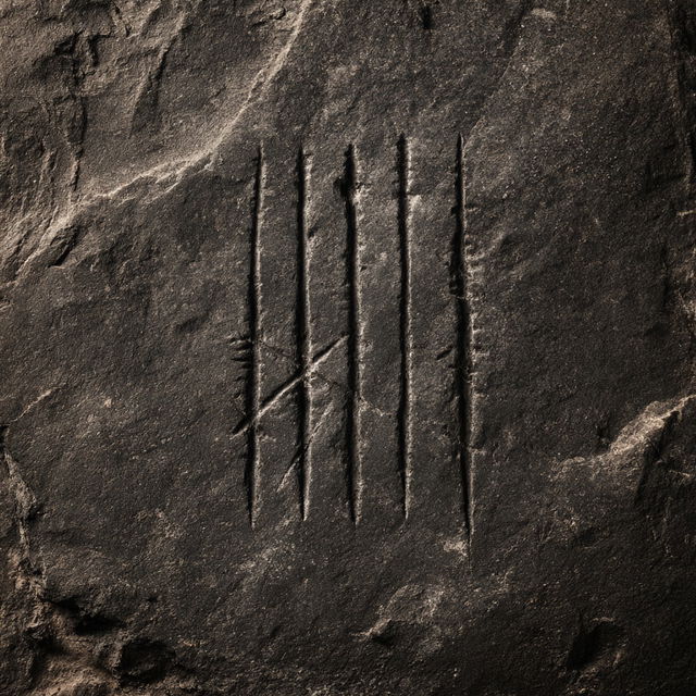 Ogham style, Midjourney V8.2, render 2 of 4