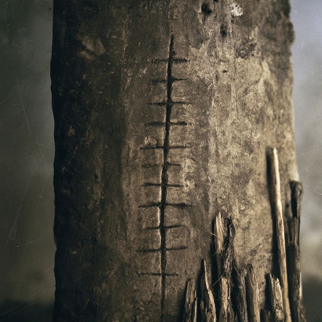 Ogham style, Midjourney V8.2, render 1 of 4
