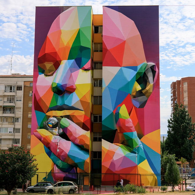 Okuda San Miguel style, Midjourney V8.2, render 2 of 4