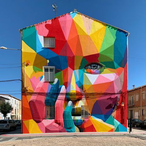Okuda San Miguel style (Painters), Midjourney V8.2
