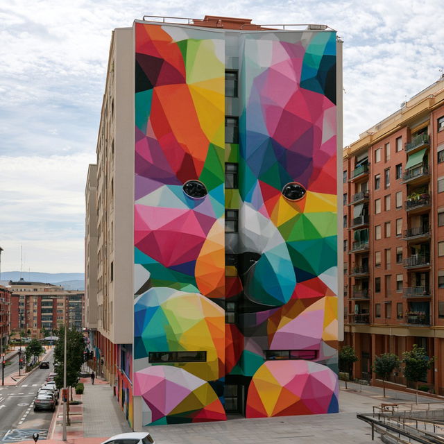 Okuda San Miguel style, Midjourney V8.2, render 3 of 4