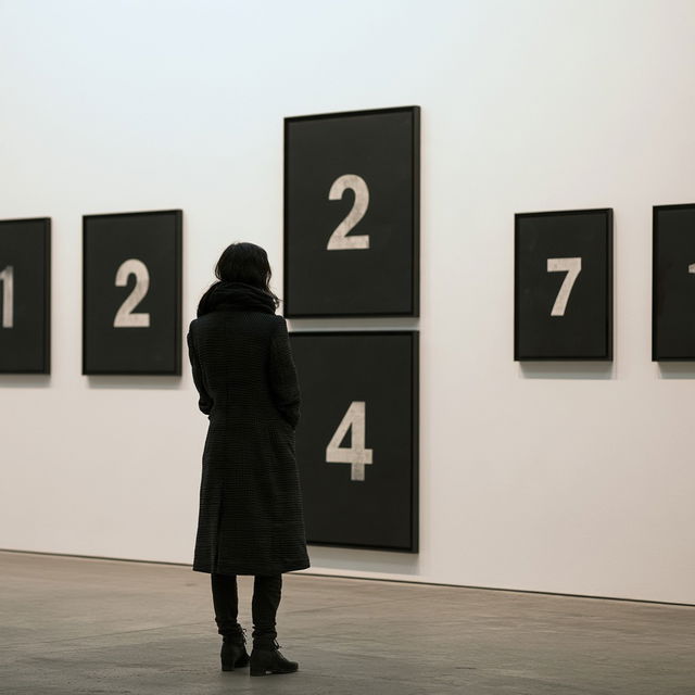 On Kawara style, Midjourney V8.2, render 2 of 4