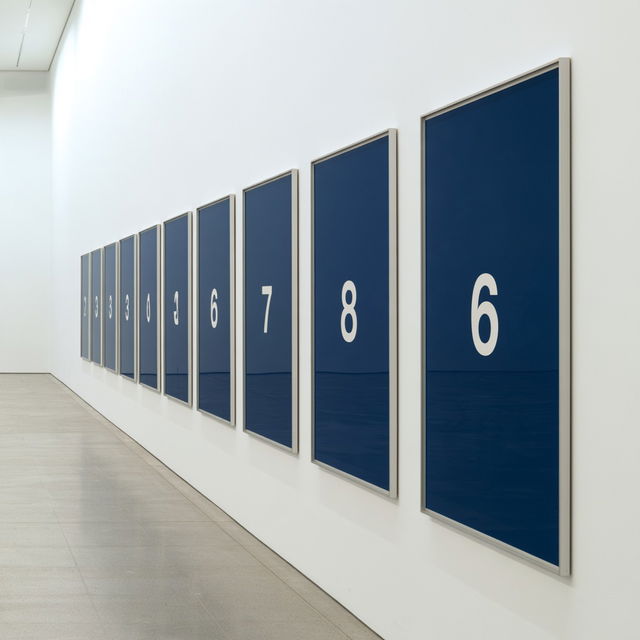 On Kawara style, Midjourney V8.2, render 4 of 4