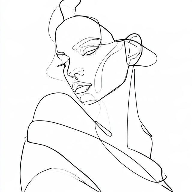 One line art style, Midjourney V8.2, render 2 of 4