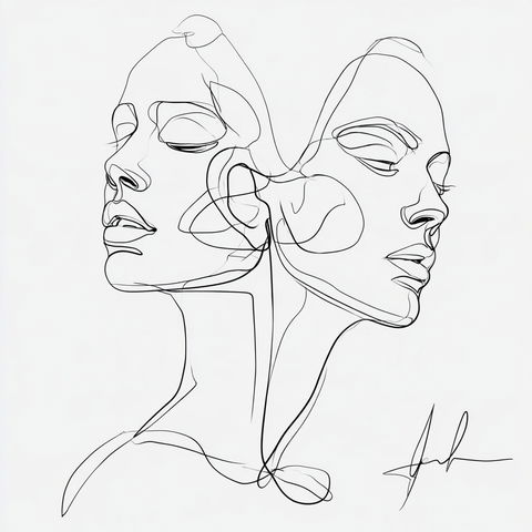 One line art style (Techniques), Midjourney V8.2