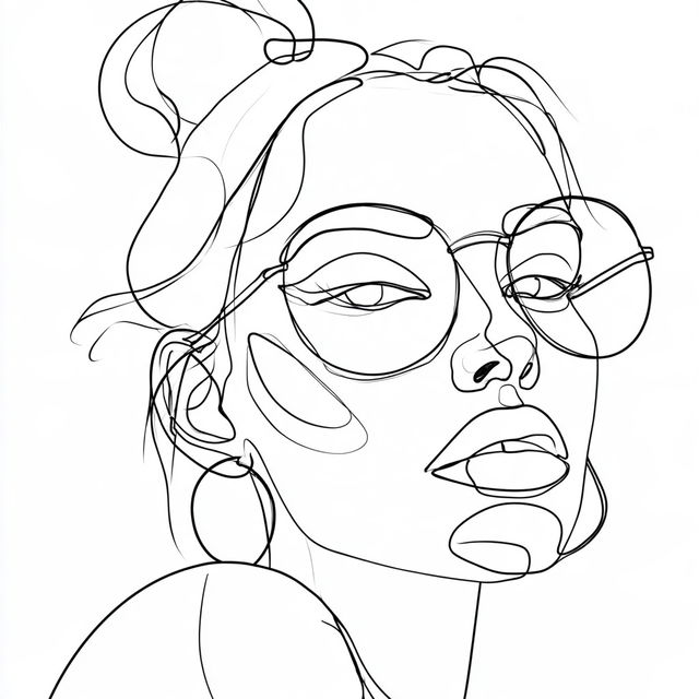 One line art style, Midjourney V8.2, render 4 of 4